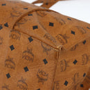 MCM Logogram Vicetos Tote Bag PVC Brown Gold Auth ki6533-15