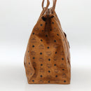 MCM Logogram Vicetos Tote Bag PVC Brown Gold Auth ki6533-3