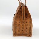 MCM Logogram Vicetos Tote Bag PVC Brown Gold Auth ki6533-4