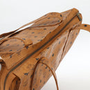 MCM Logogram Vicetos Tote Bag PVC Brown Gold Auth ki6533-6