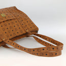 MCM Logogram Vicetos Tote Bag PVC Brown Gold Auth ki6533-7
