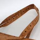 MCM Logogram Vicetos Tote Bag PVC Brown Gold Auth ki6533-8