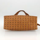 MCM Logogram Vicetos Tote Bag PVC Brown Gold Auth ki6533-5