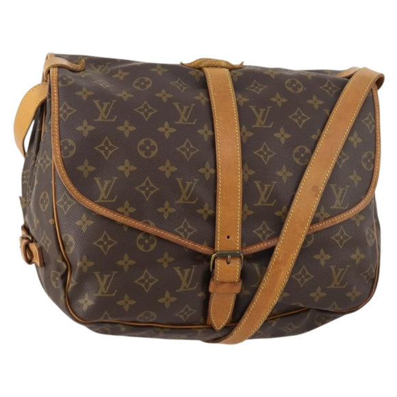 LOUIS VUITTON Monogram Saumur 35 Shoulder Bag M42254 LV Auth ki6534