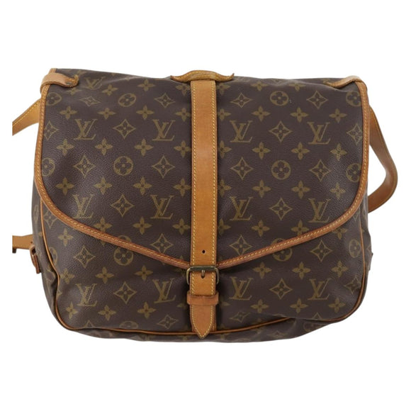 LOUIS VUITTON Monogram Saumur 35 Shoulder Bag M42254 LV Auth ki6534