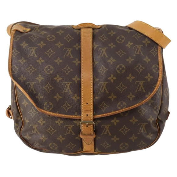 LOUIS VUITTON Monogram Saumur 35 Shoulder Bag M42254 LV Auth ki6534
