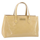 LOUIS VUITTON Monogram Vernis Wilshire PM Hand Bag Broncorail M91452 Auth ki6535-1