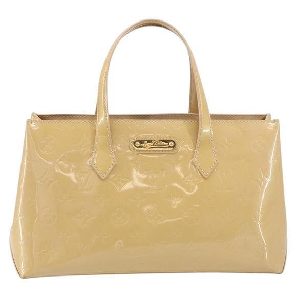 LOUIS VUITTON Monogram Vernis Wilshire PM Hand Bag Broncorail M91452 Auth ki6535