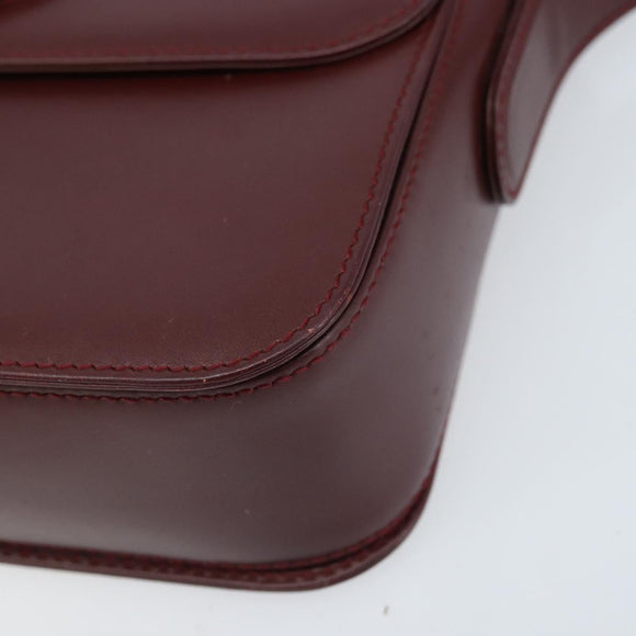 CARTIER Must Line Schoudertas Leer Bordeaux Goud Authenticatie ki6537