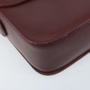 CARTIER Must Line Shoulder Bag Leather Bordeaux Gold Auth ki6537-11