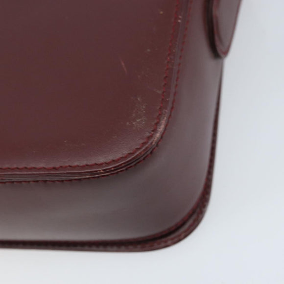 CARTIER Must Line Schoudertas Leer Bordeaux Goud Authenticatie ki6537