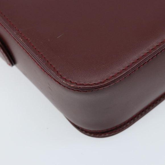 CARTIER Must Line Schoudertas Leer Bordeaux Goud Authenticatie ki6537