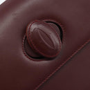 CARTIER Must Line Shoulder Bag Leather Bordeaux Gold Auth ki6537-14