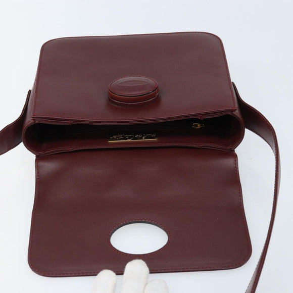 CARTIER Must Line Schoudertas Leer Bordeaux Goud Authenticatie ki6537