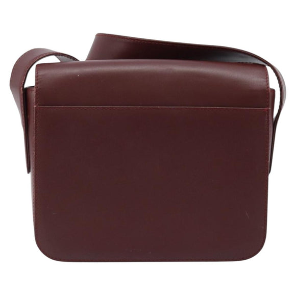 CARTIER Must Line Schoudertas Leer Bordeaux Goud Authenticatie ki6537