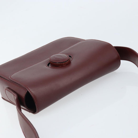 CARTIER Must Line Schoudertas Leer Bordeaux Goud Authenticatie ki6537