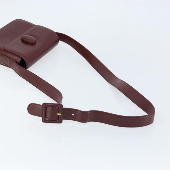 CARTIER Must Line Schoudertas Leer Bordeaux Goud Authenticatie ki6537