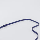 CELINE Trio Large Shoulder Bag Leather Blue Gold Auth ki6538-8