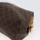 CELINE Macadam Canvas Pouch PVC Leather Brown Gold Auth ki6546-15