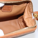 CELINE Macadam Canvas Pouch PVC Leather Brown Gold Auth ki6546-17
