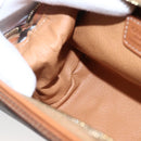 CELINE Macadam Canvas Pouch PVC Leather Brown Gold Auth ki6546-18