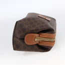 CELINE Macadam Canvas Pouch PVC Leather Brown Gold Auth ki6546-4