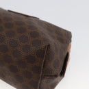 CELINE Macadam Canvas Pouch PVC Leather Brown Gold Auth ki6546-7