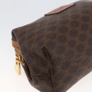 CELINE Macadam Canvas Pouch PVC Leather Brown Gold Auth ki6546-14