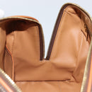CELINE Macadam Canvas Boston Tasche PVC Leder Braun Gold Auth ki6547-22