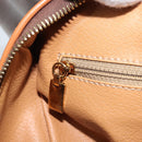 CELINE Macadam Canvas Boston Tasche PVC Leder Braun Gold Auth ki6547-23
