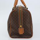 CELINE Macadam Canvas Boston Tasche PVC Leder Braun Gold Auth ki6547-3