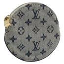 LOUIS VUITTON Mini Porte Monnaie Round Coin Purse Blue M92460 LV Auth ki6549-1