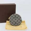 LOUIS VUITTON Mini Porte Monnaie Round Coin Purse Blue M92460 LV Auth ki6549-12