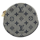 LOUIS VUITTON Mini Porte Monnaie Round Coin Purse Blue M92460 LV Auth ki6549-13