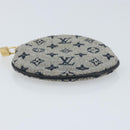 LOUIS VUITTON Mini Porte Monnaie Round Coin Purse Blue M92460 LV Auth ki6549-6