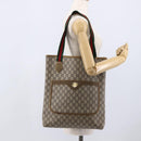 GUCCI GG Plus Supreme Web Sherry Line Tote Bag PVC Beige Gold Auth ki6556-20