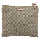 GUCCI GG Supreme Shoulder Bag PVC Beige Silver 201446 Auth ki6557-2