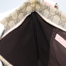 GUCCI GG Supreme Shoulder Bag PVC Beige Silver 201446 Auth ki6557-21