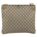GUCCI GG Supreme Shoulder Bag PVC Beige Silver 201446 Auth ki6557-3