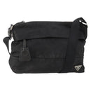 PRADA Shoulder Bag Nylon Black Silver Auth ki6558-1