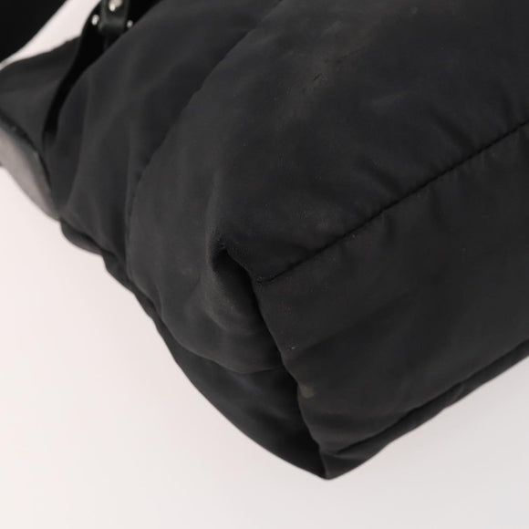 PRADA Shoulder Bag Nylon Black Silver Auth ki6558