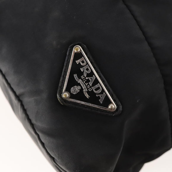 PRADA Shoulder Bag Nylon Black Silver Auth ki6558
