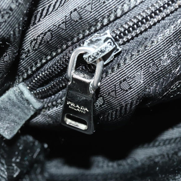 PRADA Shoulder Bag Nylon Black Silver Auth ki6558