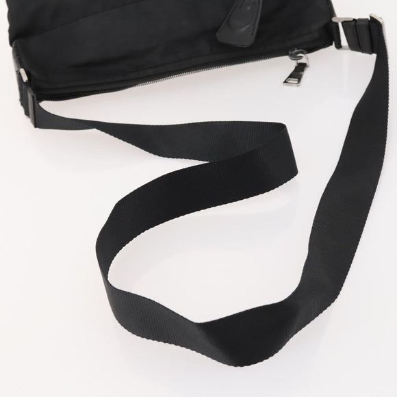 PRADA Shoulder Bag Nylon Black Silver Auth ki6558