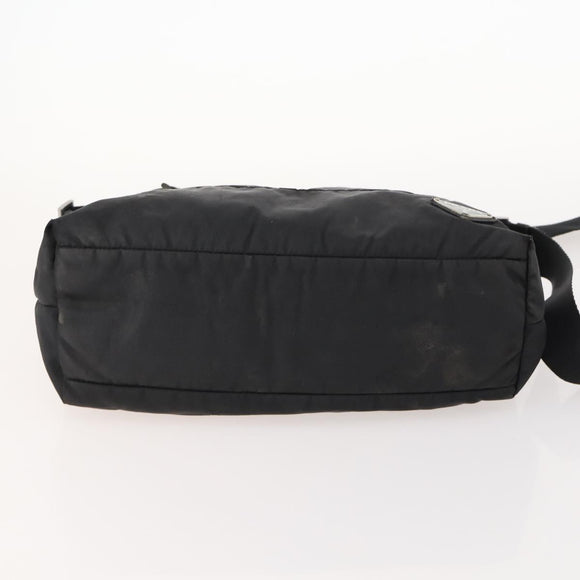 PRADA Shoulder Bag Nylon Black Silver Auth ki6558