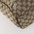 GUCCI GG Canvas Web Sherry Line Tote Bag Beige Silver 145758 Auth ki6564-11