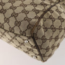 GUCCI GG Canvas Web Sherry Line Tote Bag Beige Silver 145758 Auth ki6564-12