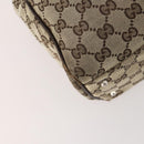 GUCCI GG Canvas Web Sherry Line Tote Bag Beige Silver 145758 Auth ki6564-13