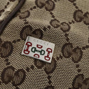 GUCCI GG Canvas Web Sherry Line Tote Bag Beige Silver 145758 Auth ki6564-14
