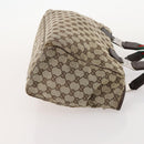 GUCCI GG Canvas Web Sherry Line Tote Bag Beige Silver 145758 Auth ki6564-4